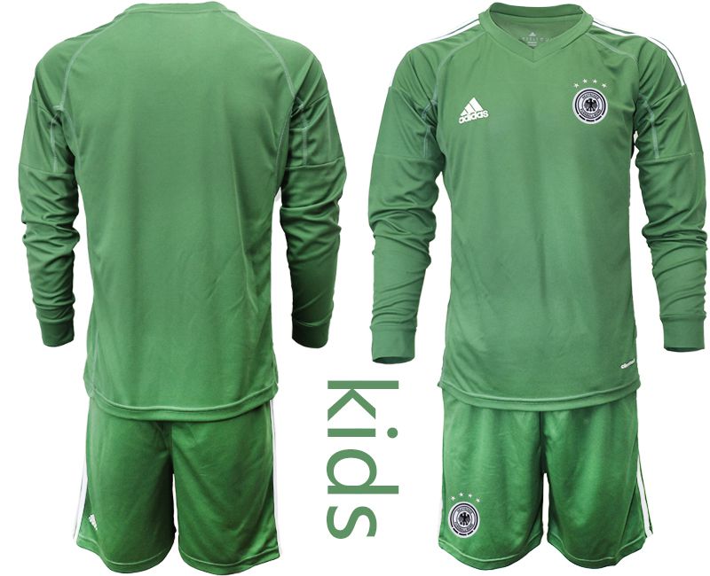Youth 2021 World Cup National Germany army green long sleeve goalkeeper Soccer Jerseys->germany jersey->Soccer Country Jersey